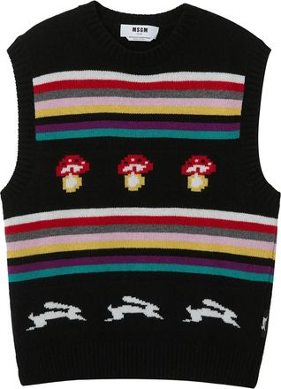 Msgm Top a righe - Nero