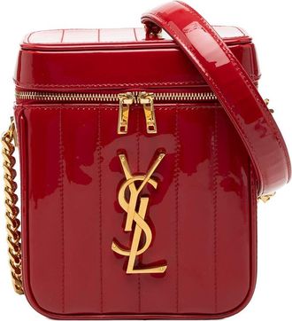 Saint Laurent Pre-owned Saint Laurent Matelasse Patent Monogram Vicky Vanity Bag Ladies KR64KR8EZX448FPV
