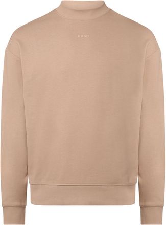 HUGO BOSS Heren Hugo Dapocrew Logo Print Sweatshirt in Beige