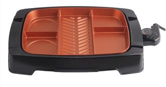 Brentwood Multi-Portion Electric Indoor Grill with Non-Stick Copper Coating