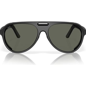 Costa 59mm Polarized Pilot Sunglasses in Matte Black/Gray at Nordstrom