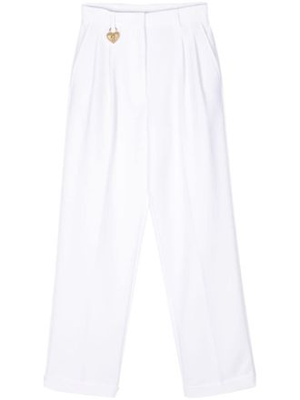 Moschino Heart Lock tailored trousers - White