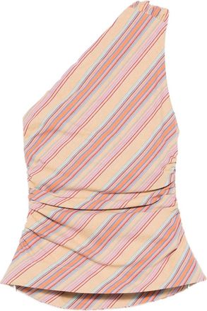 Faithfull The Brand Aurora Striped One-shoulder Blouse