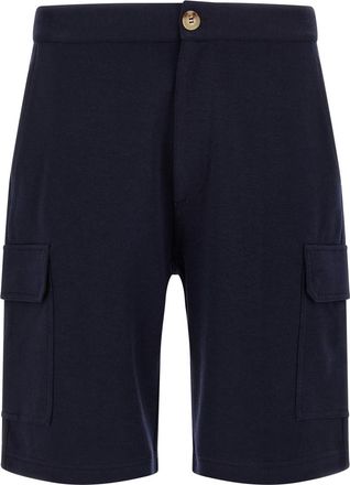 Brunello Cucinelli Blue Cargo Bermuda Shorts