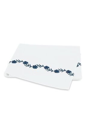 Matouk Daphne 520 Thread Count Flat Sheet in Sea at Nordstrom, Size Queen