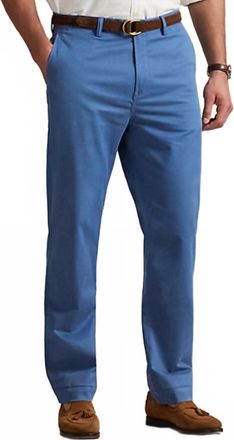Ralph Lauren Bedford Linen-Cotton Straight Leg Pants In Blue