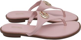 Michael Kors Marlena Thong Flat Sandals in Pink Leather