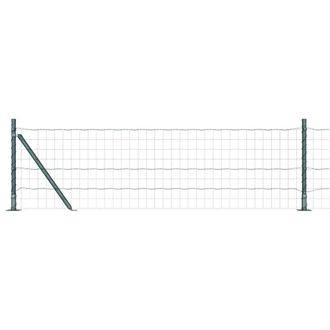 Berkfield Home Euro Fence with 13 Flanged Posts 0.4x50 m Galvanised Steel in Green