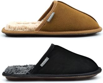 Generic Mens Real Suede Slippers Mens Memory Foam Slippers Size 6 Boys Slipper Size 10 Mules Mules Mule Slipper Mule Thermal Real Suede Upper Faux Fur Slip On