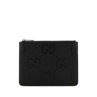 Gucci Black Leather Medium Clutch