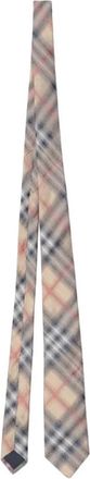 Burberry Beige Checks Silk Tie