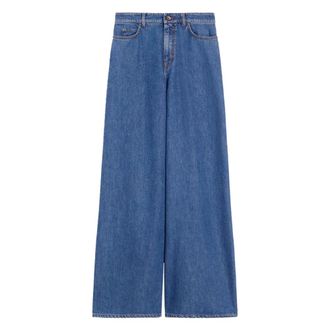 Max Mara Wide Jeans, female, Blue, Size: XS Pantalone in denim