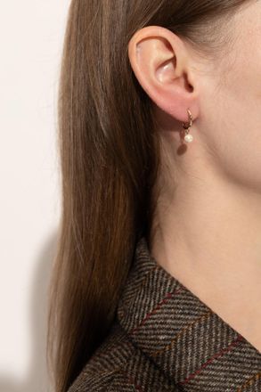 Tory Burch Hoop Earrings With Pendant, Womens, Gold