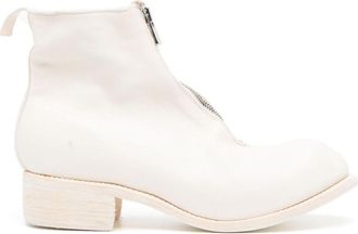 Guidi White Round Toe Boots