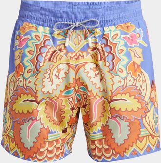 Etro Mens Geometric Floral Swim Shorts