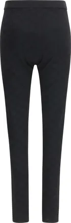 Gucci Womens Leggings Gg Jacquard Black Viscose Trousers