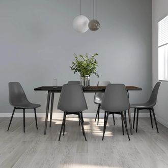 vidaXL Sillas De Comedor 6 Unidades Gris Pp Vidaxl
