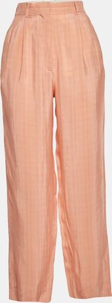 Sandro Pink Striped Cotton Trousers