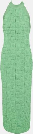 Balmain Monogram openwork midi dress
