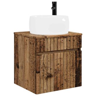 vidaXL Vanidad De Lavabo Montada En La Pared Madera Envejecida Vidaxl