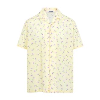 Jil Sander Short Sleeve Shirts, male, Yellow, Size: L Cotton Shirt