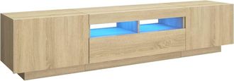 vidaXL Vidaxl - Armario Tv Con Luces Led Color Roble Sonoma 180x35x40 Cm