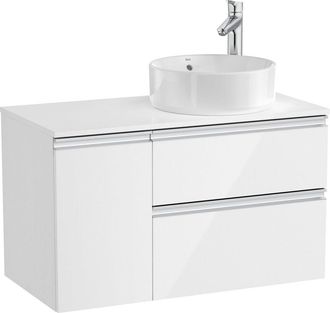 Roca Mueble Base De 2 Cajones Para Lavabo De Sobre Encimera The Gap - Roca Medidas: 1100x460x537 Mm - Posici&oacute;n Del Lavabo: Izquierda