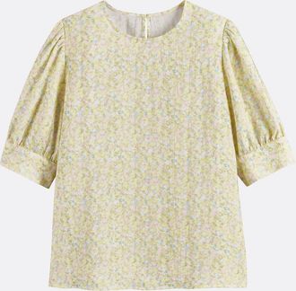 La Redoute Collections Blouse met bloemenprint, ronde hals, 3/4 mouwen