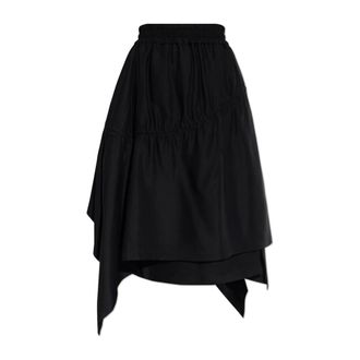 Yohji Yamamoto Rokken, Dames, Zwart, S, Rayon, Rok met stiksels