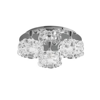 Netlighting O2 Flush Cluster Ceiling 3 Light G9 Small Polished Chrome in Grey