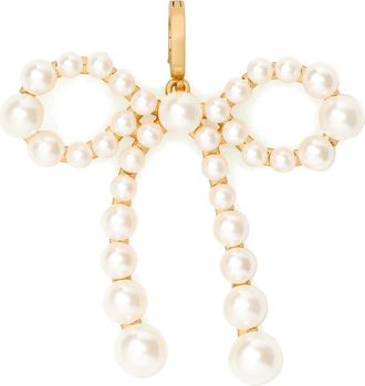 Kate Spade New York faux pearl bow charm in White Gold. at Nordstrom