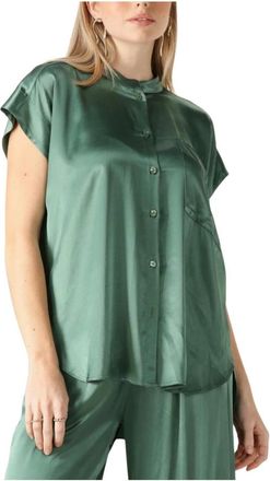 Greek Archaic Kori Overhemden, Dames, Groen, S, Veelzijdige Groene Top