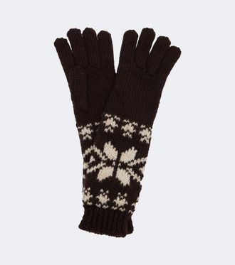 Moncler Guanti in misto lana con paillettes