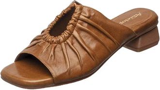 Antelope Womens Leah Ruched Leather Sandal In Cognac Nappa