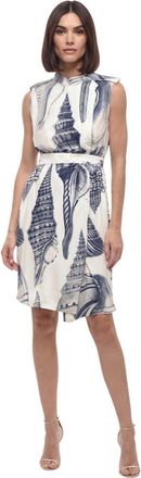 Stella McCartney Blue Printed Crew Neck Mini Dress