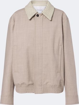 Bottega Veneta Giacca blouson in lana con pelle