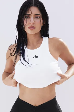 Alo | Aspire Tank Top in White/Black, Size: Medium