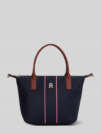 Tommy Hilfiger Henkeltasche mit gestickten Kontraststreifen in Dunkelblau, Gr&ouml;&szlig;e 1