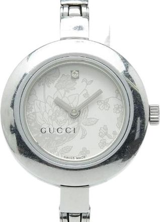 Gucci Pre-owned Watches, female, Gray, Size: ONE SIZE Pre-owned Stainless Steel Quartz Watch 105