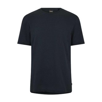 HUGO BOSS Heren Boss Katoen Regular T-shirt (Donkerblauw)