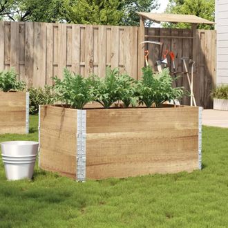 Berkfield Home Garden Planter 120x80 cm Solid Wood Pine in Brown