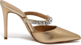 Michael Kors Jessa Mule Pump Metallic Leren Schoenen - Dames - Muiltjes - Geel - 36 1/2 EU - Leer - Schoenen