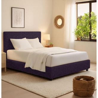 Dmora Cama Doble Lichfield, Desfundable, Hecho En Italia, P&uacute;rpura