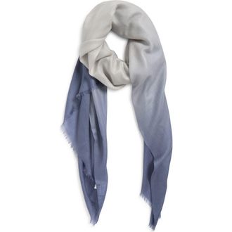 Vince Lightweight Dip Dye Cashmere Scarf in Azul at Nordstrom