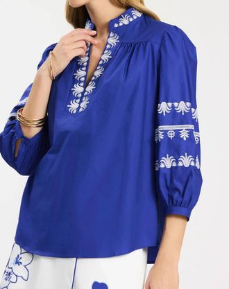 Tyler B&ouml;e Robyn Embroidered Top In Bluing