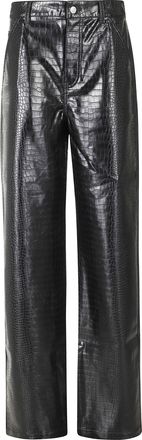 Des_Phemmes Black Glossy Crocodile PVC Cargo Pants