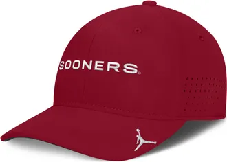 Nike Jordan Mens Oklahoma Sideline Club Gameday Jordan Brand Dri-FIT College Hat in Red | JC5B69WOKN-N24