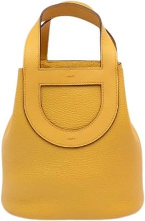 Herm&egrave;s Pre-owned Bucket Bag - Dames - Vintage Tas - Geel - ONE Size - Leer - Vintage