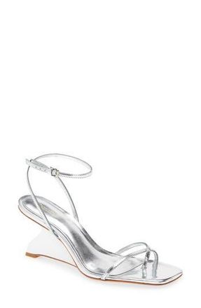 Reformation Emilia Wedge Sandal in Mirror Metallic at Nordstrom Rack, Size 5.5