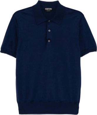 Tom Ford Gebreid poloshirt - Blauw